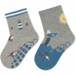 Sterntaler ABS Sokken Dubbelpak Vuurtoren/zeemeeuw Lichtgrijs