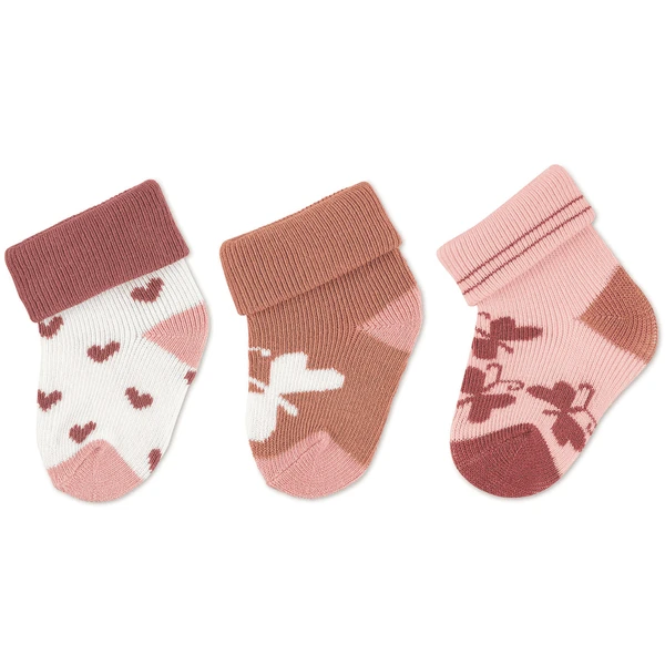 Sterntaler First Baby Socks 3-Pack Hearts Ecru 3 Sterntaler First Baby Socks 3-Pack Hearts Ecru
