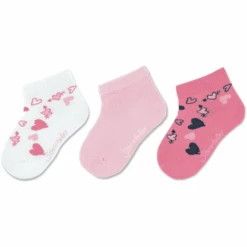 Sterntaler Korte Sokken 3-pack Hartjes Roze
