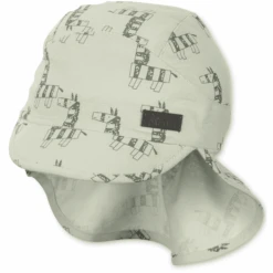 Sterntaler Peaked Cap Met Nekbeschermer Zebra Medium Groen